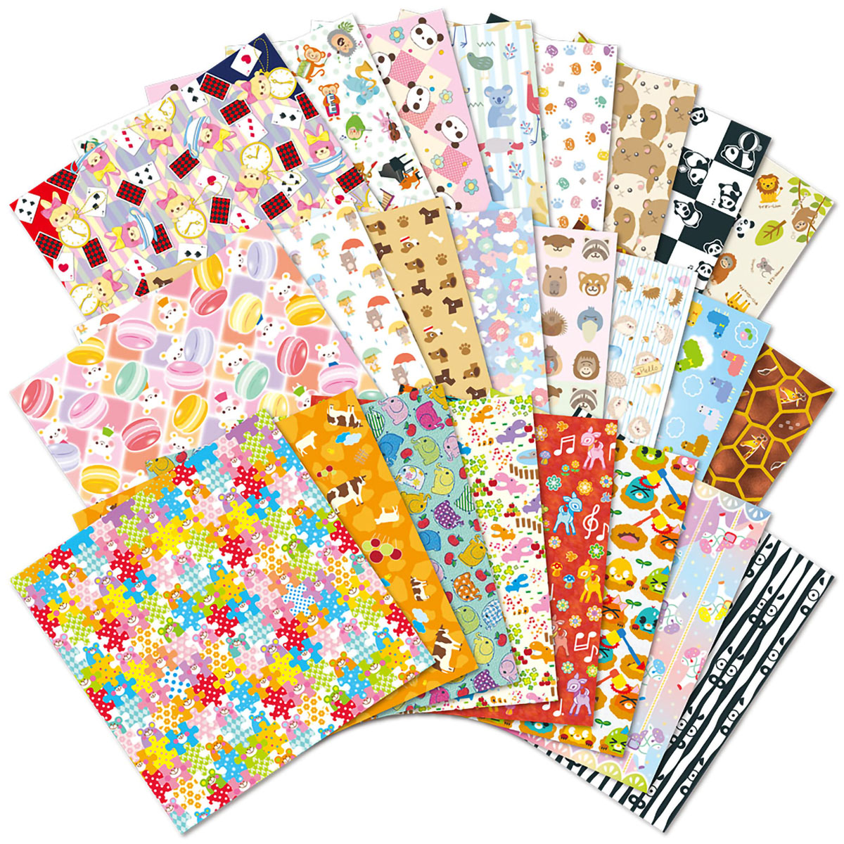 トーヨー　ぜんぶちがうがらのちよがみ　どうぶつがら　　